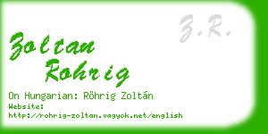 zoltan rohrig business card