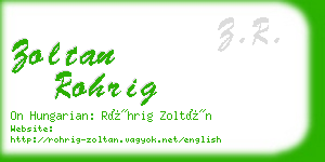 zoltan rohrig business card